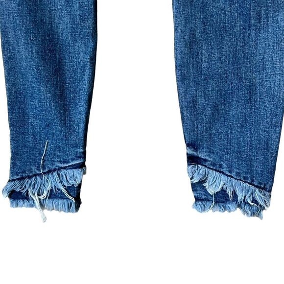 KANCAN DESTROYED DOUBLE FRAYED HEM DENIM SKINNY JEANS - Picture 7 of 16